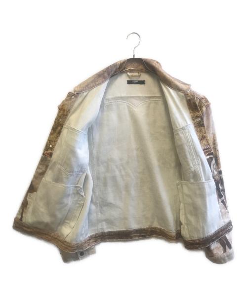 Jaded London（ジェイデッドロンドン）jaded london (ジェイデッドロンドン) デニムジャケット ブラウン×ベージュ サイズ:XLの古着・服飾アイテム