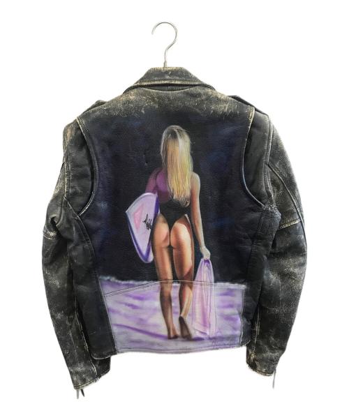 L.A.ROXX（L.A.ROXX）L.A.ROXX (L.A.ROXX) シングルライダースジャケット ブラック サイズ:不明の古着・服飾アイテム
