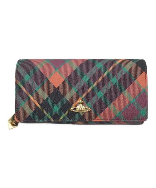 Vivienne Westwood（ヴィヴィアンウエストウッド）Vivienne Westwood (ヴィヴィアンウエストウッド) 長財布 グリーン×ワインレッドの古着・服飾アイテム