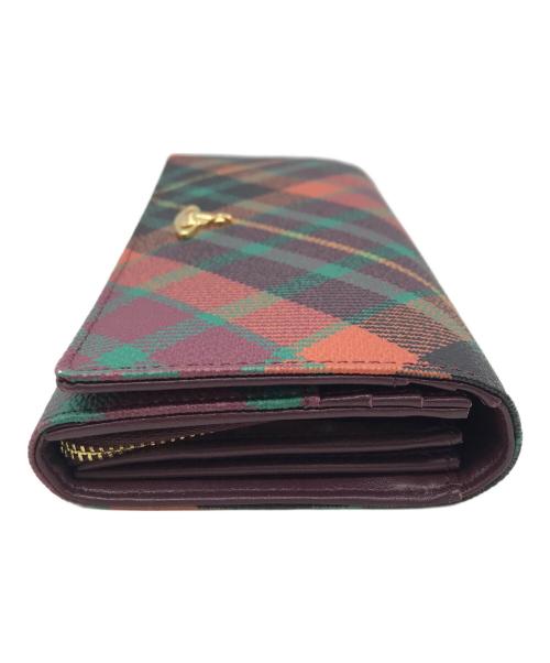 Vivienne Westwood（ヴィヴィアンウエストウッド）Vivienne Westwood (ヴィヴィアンウエストウッド) 長財布 グリーン×ワインレッドの古着・服飾アイテム