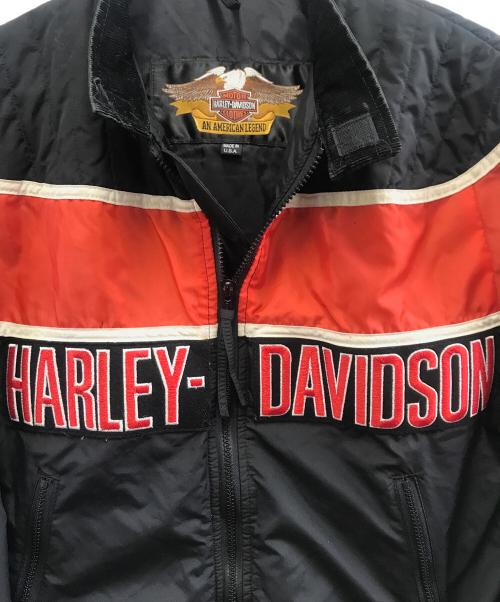 HARLEY-DAVIDSON（ハーレーダビッドソン）HARLEY-DAVIDSON (ハーレーダビッドソン) ブルゾン ブラック×レッド サイズ:Sの古着・服飾アイテム