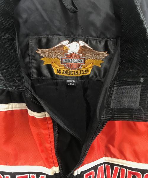 HARLEY-DAVIDSON（ハーレーダビッドソン）HARLEY-DAVIDSON (ハーレーダビッドソン) ブルゾン ブラック×レッド サイズ:Sの古着・服飾アイテム