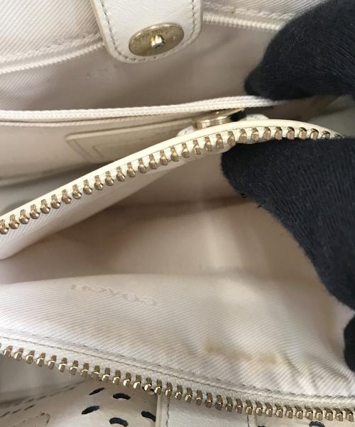 COACH（コーチ）COACH (コーチ) 2WAYバッグ ベージュ×ネイビーの古着・服飾アイテム