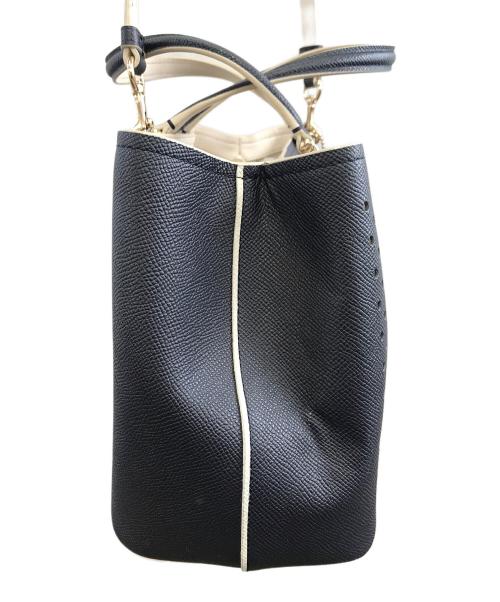 COACH（コーチ）COACH (コーチ) 2WAYバッグ ベージュ×ネイビーの古着・服飾アイテム