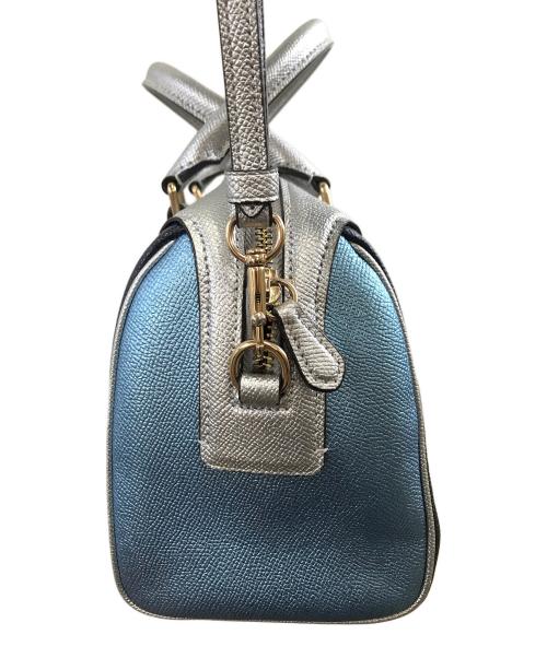 COACH（コーチ）COACH (コーチ) 2WAYバッグ シルバー×ネイビーの古着・服飾アイテム