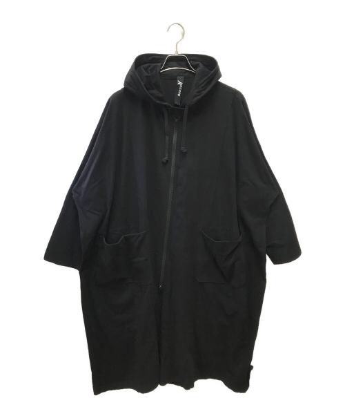 GROUND Y（グラウンドワイ）GROUND Y (グラウンドワイ) ロングフーディカーディガン ブラック サイズ:3の古着・服飾アイテム
