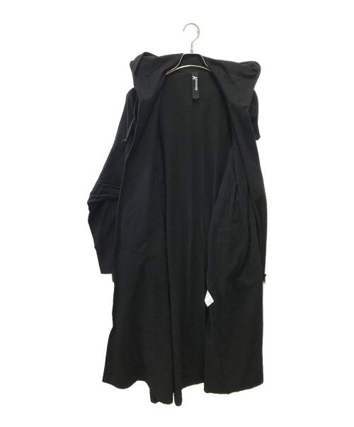 GROUND Y（グラウンドワイ）GROUND Y (グラウンドワイ) ロングフーディカーディガン ブラック サイズ:3の古着・服飾アイテム