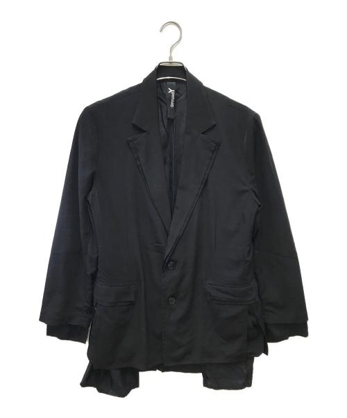 GROUND Y（グラウンドワイ）GROUND Y (グラウンドワイ) クレープデシンダブルジャケット ブラック サイズ:3の古着・服飾アイテム
