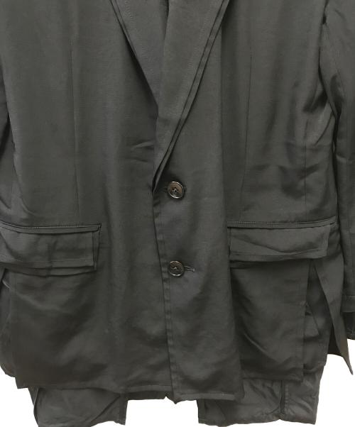 GROUND Y（グラウンドワイ）GROUND Y (グラウンドワイ) クレープデシンダブルジャケット ブラック サイズ:3の古着・服飾アイテム