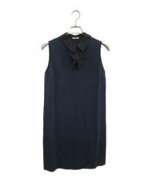 MIU MIU（ミュウミュウ）の古着「ノースリーブ・キャミソールワンピース」｜ネイビー