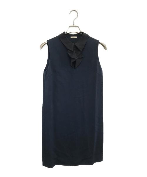 MIU MIU（ミュウミュウ）MIU MIU (ミュウミュウ) ノースリーブ・キャミソールワンピース ネイビー サイズ:38の古着・服飾アイテム