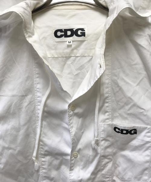 CDG（シーディージー）CDG (シーディージー) ロングシャツパーカー ホワイト サイズ:Mの古着・服飾アイテム
