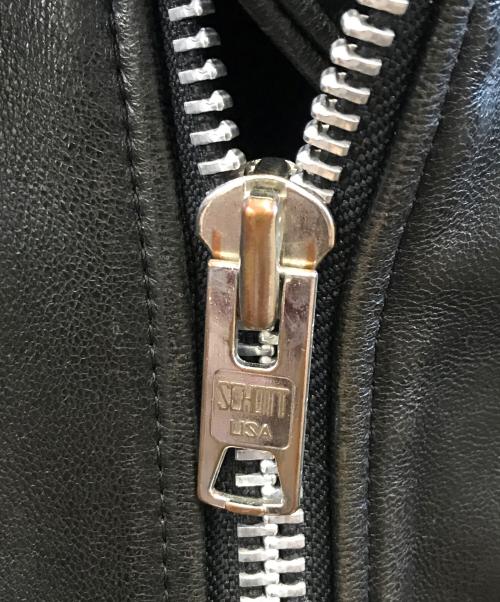 Schott（ショット）Schott (ショット) FREAK'S STORE (フリークストア) セミダブルライダースジャケット ブラック サイズ:Lの古着・服飾アイテム