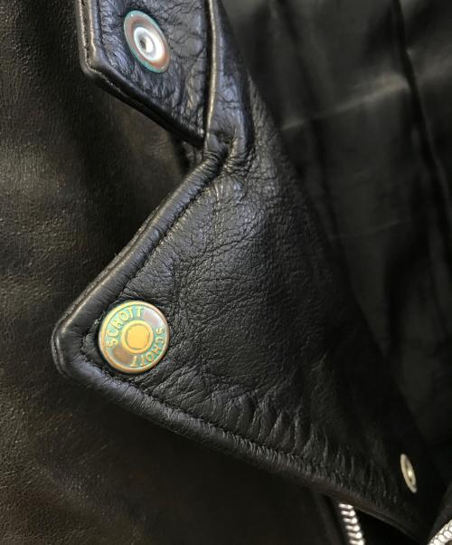 Schott（ショット）Schott (ショット) FREAK'S STORE (フリークストア) セミダブルライダースジャケット ブラック サイズ:Lの古着・服飾アイテム