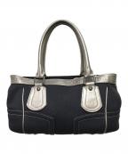 BURBERRY BLUE LABELバーバリーロンドンブルーレーベル）の古着「トートバッグ」｜ブラック×シルバー