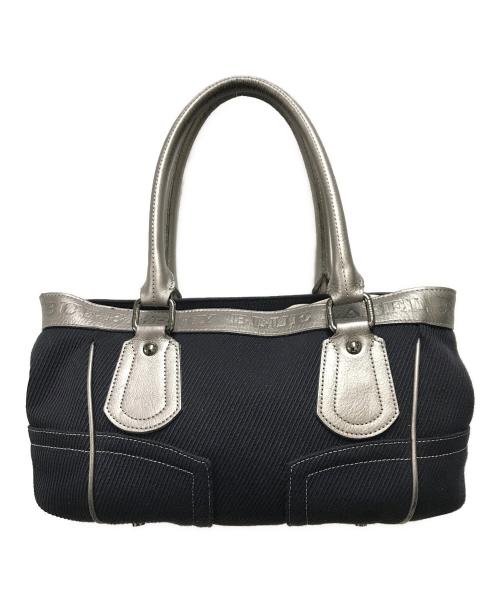 BURBERRY BLUE LABEL（バーバリーロンドンブルーレーベル）BURBERRY BLUE LABEL (バーバリーロンドンブルーレーベル) トートバッグ ブラック×シルバーの古着・服飾アイテム