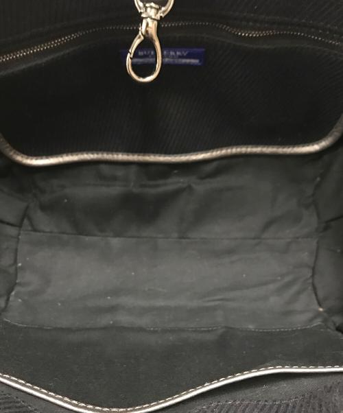 BURBERRY BLUE LABEL（バーバリーロンドンブルーレーベル）BURBERRY BLUE LABEL (バーバリーロンドンブルーレーベル) トートバッグ ブラック×シルバーの古着・服飾アイテム