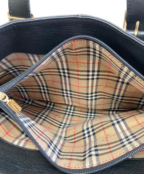 Burberry's（バーバリー）Burberry's (バーバリーズ) レザートートバッグ ブラックの古着・服飾アイテム