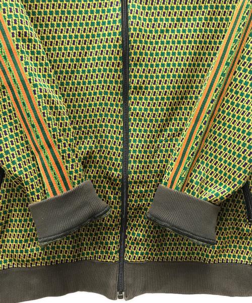 ISSEY MIYAKE（イッセイミヤケ）ISSEY MIYAKE (イッセイミヤケ) サイドライン幾何学ジャガードトラックジャケット イエロー×グリーン サイズ:2の古着・服飾アイテム