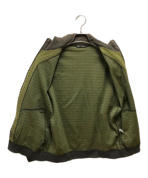 ISSEY MIYAKE（イッセイミヤケ）ISSEY MIYAKE (イッセイミヤケ) サイドライン幾何学ジャガードトラックジャケット イエロー×グリーン サイズ:2の古着・服飾アイテム