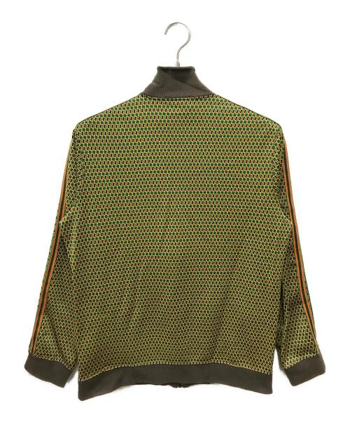 ISSEY MIYAKE（イッセイミヤケ）ISSEY MIYAKE (イッセイミヤケ) サイドライン幾何学ジャガードトラックジャケット イエロー×グリーン サイズ:2の古着・服飾アイテム