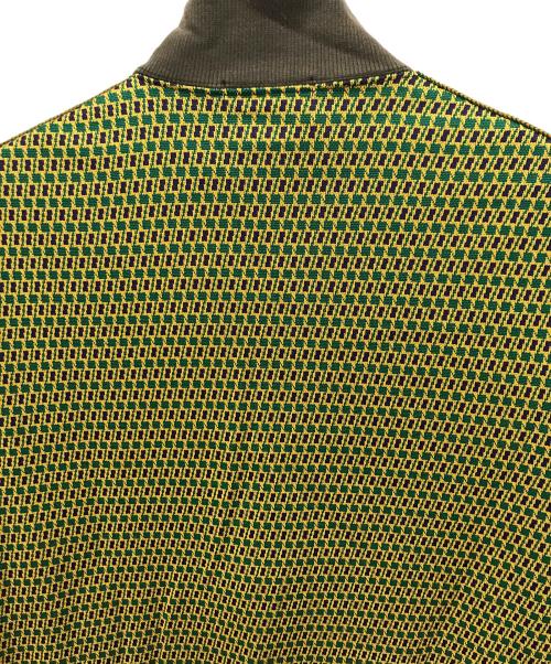 ISSEY MIYAKE（イッセイミヤケ）ISSEY MIYAKE (イッセイミヤケ) サイドライン幾何学ジャガードトラックジャケット イエロー×グリーン サイズ:2の古着・服飾アイテム