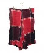 Y'sワイズ）の古着「ウールチェックスカンツ」｜レッド