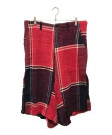 Y's（ワイズ）の古着「ウールチェックスカンツ」｜レッド