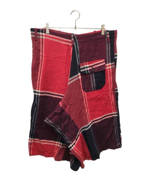 Y's（ワイズ）Y's (ワイズ) ウールチェックスカンツ レッド サイズ:２の古着・服飾アイテム