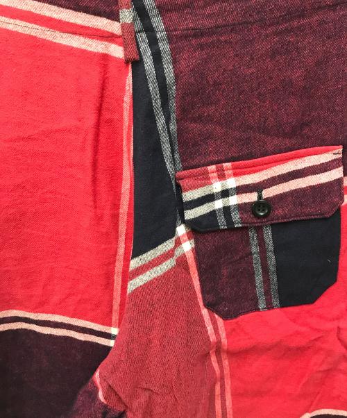 Y's（ワイズ）Y's (ワイズ) ウールチェックスカンツ レッド サイズ:２の古着・服飾アイテム