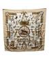 HERMES (エルメス) シルクスカーフ ホワイト×ブラウン：17000円