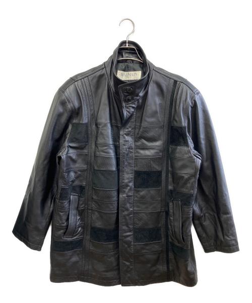 BALMAIN（バルマン）BALMAIN (バルマン) レザーコート ブラック サイズ:Lの古着・服飾アイテム