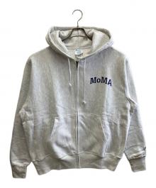 MoMA×Champion REVERSE WEAVE（モマ×チャンピオン リバース ウィーブ）の古着「ジップパーカー」｜ライトグレー