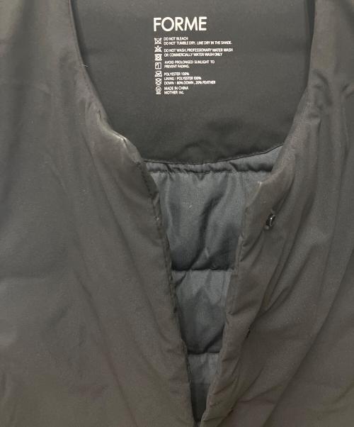 forme（フォルメ）forme (フォルメ) ダウンベスト ブラック サイズ:Fの古着・服飾アイテム
