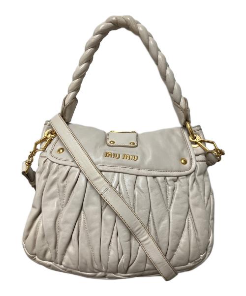 MIU MIU（ミュウミュウ）MIU MIU (ミュウミュウ) 2WAYバッグ ベージュの古着・服飾アイテム