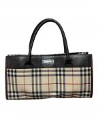 BURBERRYバーバリー）の古着「ハンドバッグ」｜ベージュ×ブラウン