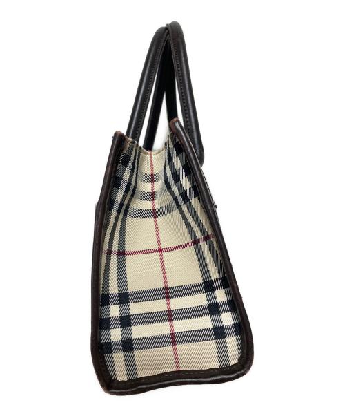 BURBERRY（バーバリー）BURBERRY (バーバリー) ハンドバッグ ベージュ×ブラウンの古着・服飾アイテム