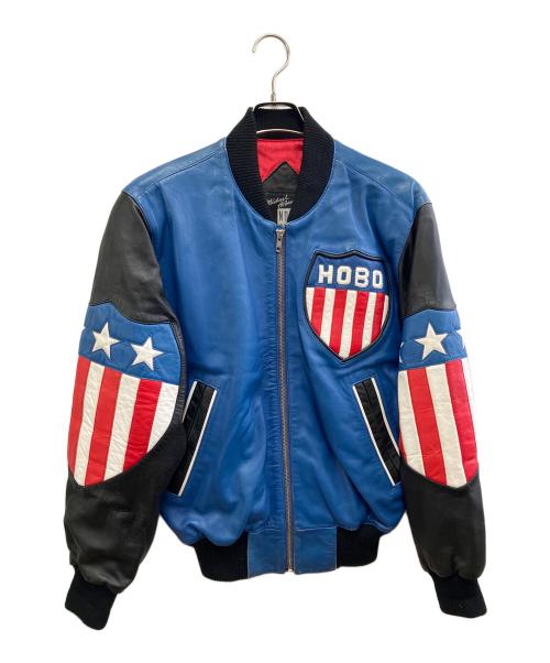 NORTH BEACH LEATHER（ノースビーチレザー）NORTH BEACH LEATHER (ノースビーチレザー) レザーブルゾン ブルー×ブラック サイズ:記載なしの古着・服飾アイテム