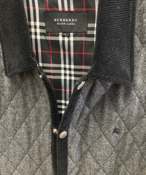 BURBERRY BLACK LABEL（バーバリーブラックレーベル）BURBERRY BLACK LABEL (バーバリーブラックレーベル) キルティングジャケット ブラック×グレー サイズ:Lの古着・服飾アイテム