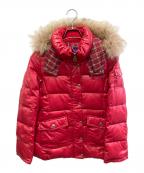 BURBERRY BLUE LABELバーバリーロンドンブルーレーベル）の古着「ダウンジャケット」｜レッド