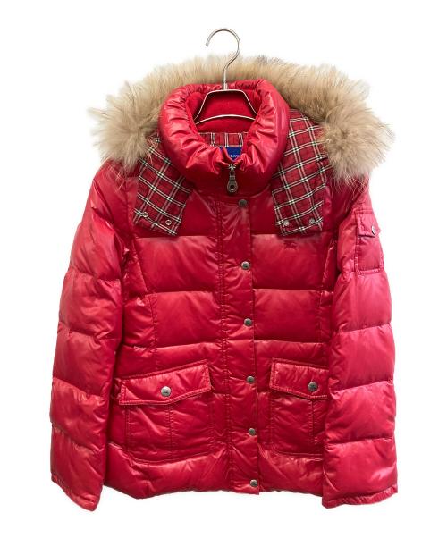 BURBERRY BLUE LABEL（バーバリーロンドンブルーレーベル）BURBERRY BLUE LABEL (バーバリーロンドンブルーレーベル) ダウンジャケット レッド サイズ:38の古着・服飾アイテム