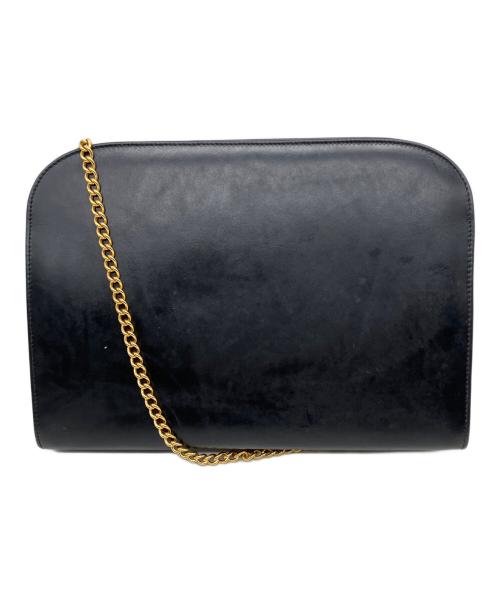 Salvatore Ferragamo（サルヴァトーレ フェラガモ）Salvatore Ferragamo (サルヴァトーレ フェラガモ) チェーンショルダーバッグ ブラック×ゴールドの古着・服飾アイテム