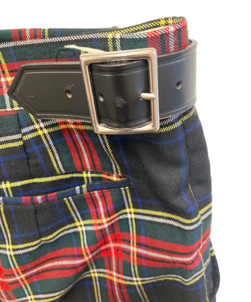 COMME des GARCONS HOMME PLUS（コムデギャルソンオムプリュス）COMME des GARCONS HOMME PLUS (コムデギャルソンオムプリュス) プリーツスカートショートパンツ ブラック×レッド×イエロー サイズ:XSの古着・服飾アイテム