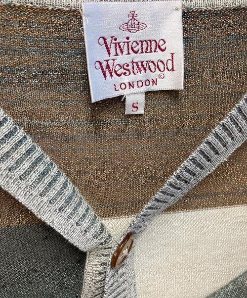 Vivienne Westwood（ヴィヴィアンウエストウッド）Vivienne Westwood (ヴィヴィアンウエストウッド) 変形カーディガン グレー×グリーン×ブラウン サイズ:Sの古着・服飾アイテム