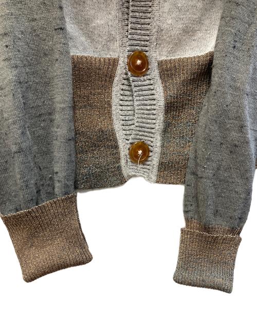 Vivienne Westwood（ヴィヴィアンウエストウッド）Vivienne Westwood (ヴィヴィアンウエストウッド) 変形カーディガン グレー×グリーン×ブラウン サイズ:Sの古着・服飾アイテム