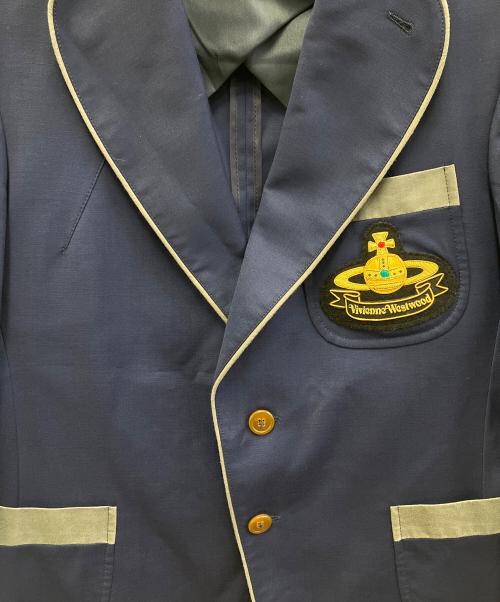 Vivienne Westwood（ヴィヴィアンウエストウッド）Vivienne Westwood (ヴィヴィアンウエストウッド) スクールジャケット ネイビー×グレー サイズ:46の古着・服飾アイテム
