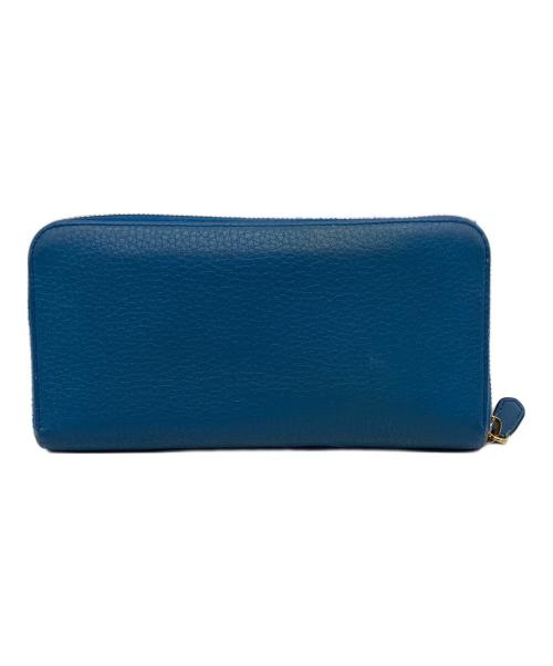 PRADA（プラダ）PRADA (プラダ) ラウンドファスナー長財布 ブルーの古着・服飾アイテム