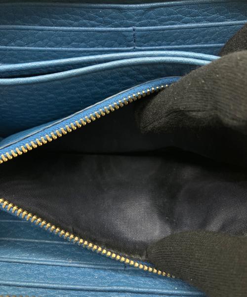 PRADA（プラダ）PRADA (プラダ) ラウンドファスナー長財布 ブルーの古着・服飾アイテム