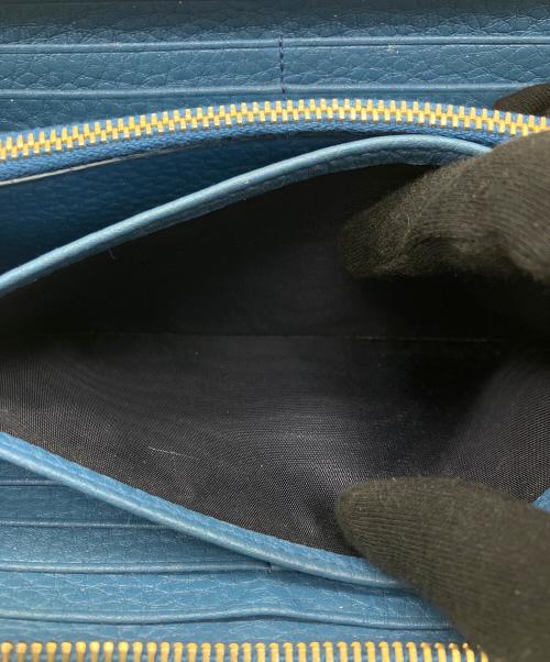 PRADA（プラダ）PRADA (プラダ) ラウンドファスナー長財布 ブルーの古着・服飾アイテム