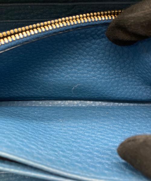PRADA（プラダ）PRADA (プラダ) ラウンドファスナー長財布 ブルーの古着・服飾アイテム
